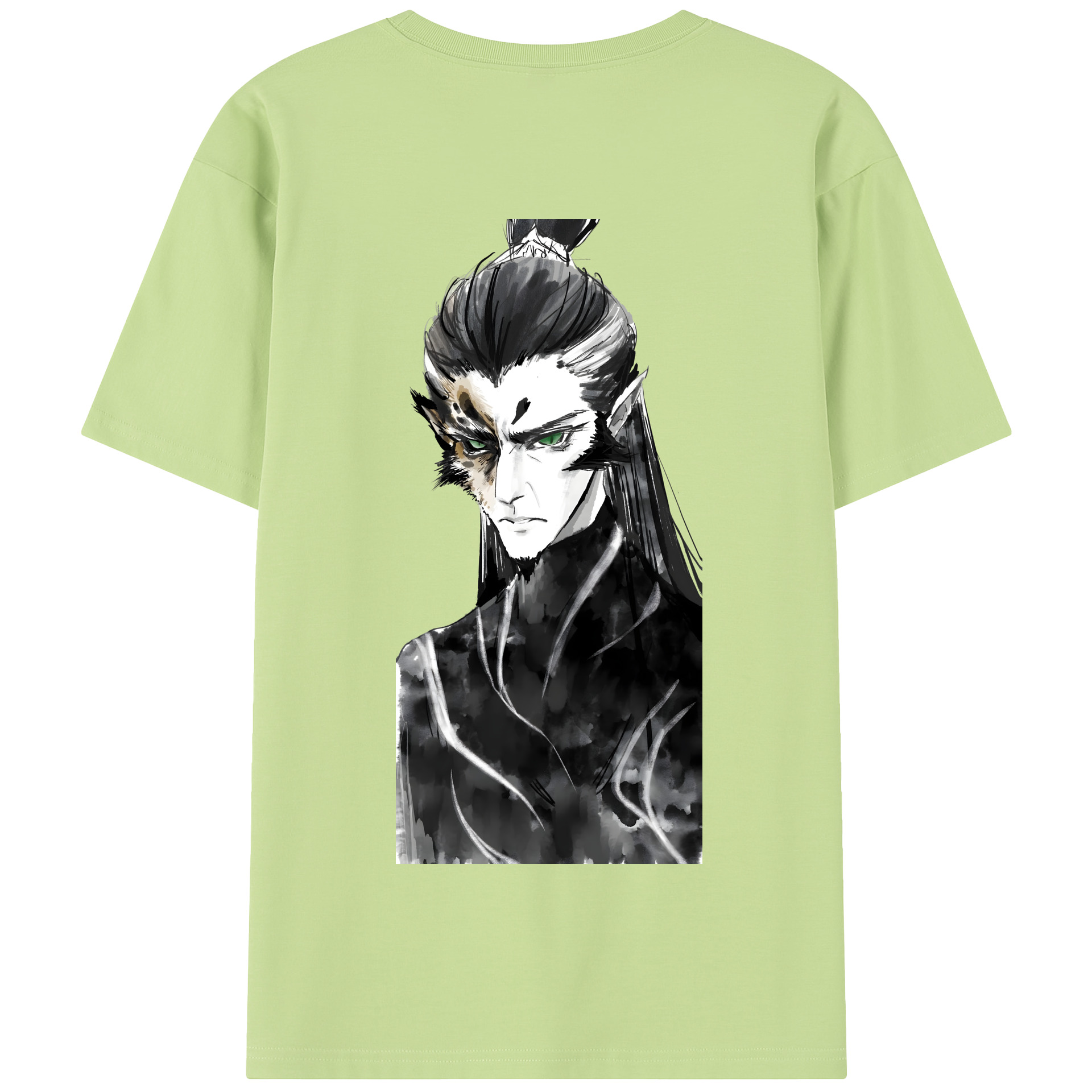 （画像用） Ne Zha 2 ナタ 魔童の大暴れ 綿100％半袖Tシャツ（背面プリント）